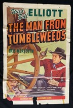 Man From Tumbleweed Original One Sheet Movie Poster 1949 Wild Bill Elliott - $67.66