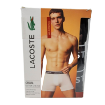 Lacoste Men&#39;s Casual Classic 3 Pack Cotton Stretch Boxer Briefs Small - £25.43 GBP