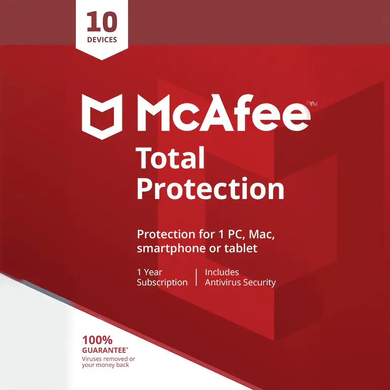 MCAFEE Total Protection  2023 - 1 Year  10 Devices - £20.41 GBP