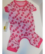 Hotel Doggy Dog Clothes One Piece Outfit Large Pink Hearts New 17-19&quot;  - £15.56 GBP