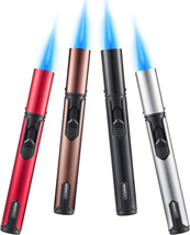 Urgrette 4 Pack Butane Torch Lighters, 6-Inch Refillable Pen Lighter Adj... - £20.02 GBP