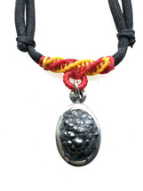 Black Leklai with Braided Rope Necklace Pendant Taliman Brings Lucks Rare Amulet - £23.91 GBP