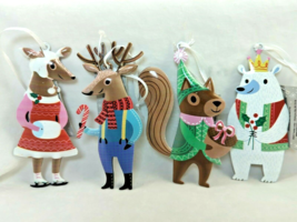 Hobby Lobby Metal Ornament Set of 4 Woodland Wonder Deer Squirrel Polar ... - $14.99