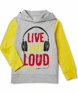 Wonder Nation Boys Long Sleeve Pullover Hoodie X-Small (4-5) Live Life Loud - $275.59 MXN
