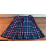 Young Pendleton Plaid Skirt Size 5-6 Virgin Wool Zipper Back Green Blue ... - £25.16 GBP