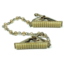 Vintage Faux Pearl Chain Sweater Clip Guard - £10.99 GBP