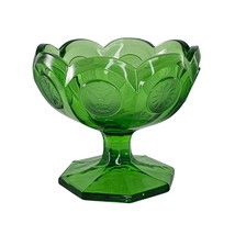 Vintage Fostoria Emerald Green Footed Compote Jam Jelly Candy Dish Coin Dot 4 in - $24.99