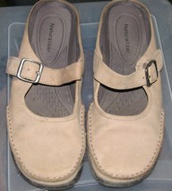 Ladies BEIGE SUEDE Slides Shoes Size 8 1/2 M Naturalizer - $14.99