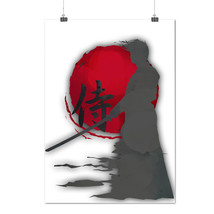 Samurai Silhouette Oriental Sun Matte/Glossy Poster A0 A1 A2 A3 A4 | Wellcoda - £6.37 GBP+