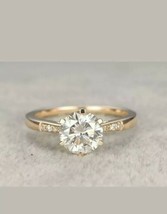 1.50Ct Round Diamond Solitaire Beautiful Engagement Ring 14K Yellow  Gold Plated - £68.00 GBP