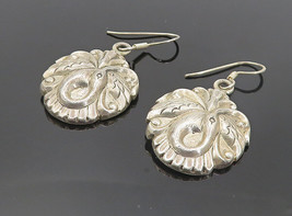 925 Sterling Silver - Vintage Hollow Swirl Bird Motif Dangle Earrings - EG3505 - £38.76 GBP