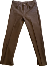Vintage Levi&#39;s 100% Dacron polyester brown pants size W34 / L30 - £18.77 GBP