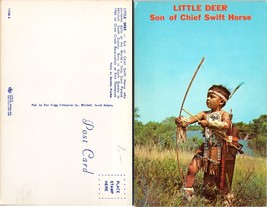 USA South Dakota Mitchell Little Deer Native American Corn Palace VTG Postcard - £7.51 GBP