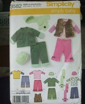 Simplicity 3582 Babies Pants Jacket Vest Top Hat &amp; Scarf Pattern - Size XXS-L - £6.50 GBP
