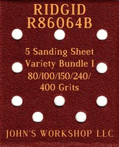 RIDGID R86064B - 80/100/150/240/400 Grits - 5 Sandpaper Variety Bundle I - $4.99