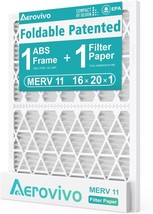 Reusable 16X20X1 Air Filter - Merv 11 | 1 Foldable Frame + 1 Refills (Not - $33.94