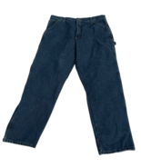 Wrangler Fleece Lined Carpenter Jeans Men 38x32 Blue Denim Work 7 Pocket... - $41.80