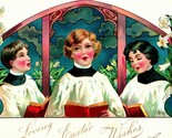 Choir Singers Stained Glass Window Raphael Tuck Easter Postcard 1907 UDB  - $5.01