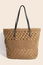 Fame Faux Leather Handle Knitted Tote Bag - $71.48 CAD