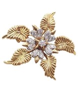 Tiffany & Co Schlumberger 18k Yellow Gold Platinum Diamond 5 Leaf Pin Brooch - $16,500.00