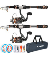 PLUSINNO Fishing Rod and Reel Combos -24 Ton Carbon Fiber Telescopic Fis... - $316.76