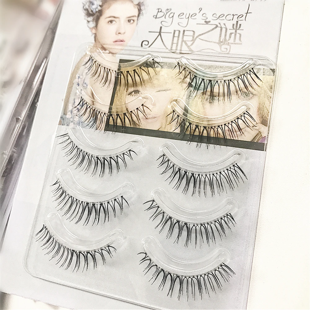 R natural 3d false mink eyelashes pure handmade strips 3d lashes own brand 5 pairs free thumb200