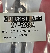 MERCURY MARINE QUICKSILDER MARINER BAFFLE PLATE GASKET PART #27-52894 - $15.00
