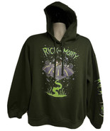 RICK &amp; MORTY Mens Adult Swim Aliens Green Pullover Hoodie Sweatshirt XL ... - £31.31 GBP