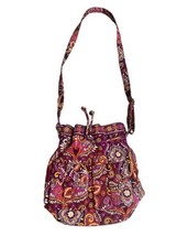 Vera Bradley Safari Sunset shoulder Drawstring Bag Purse 4&quot; x 12&quot; x 12 1... - £19.54 GBP