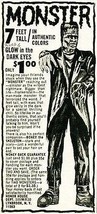 1950&#39;s Frankenstein Monster - Honor House Comic Book Advertising POP Art Poster - £26.30 GBP