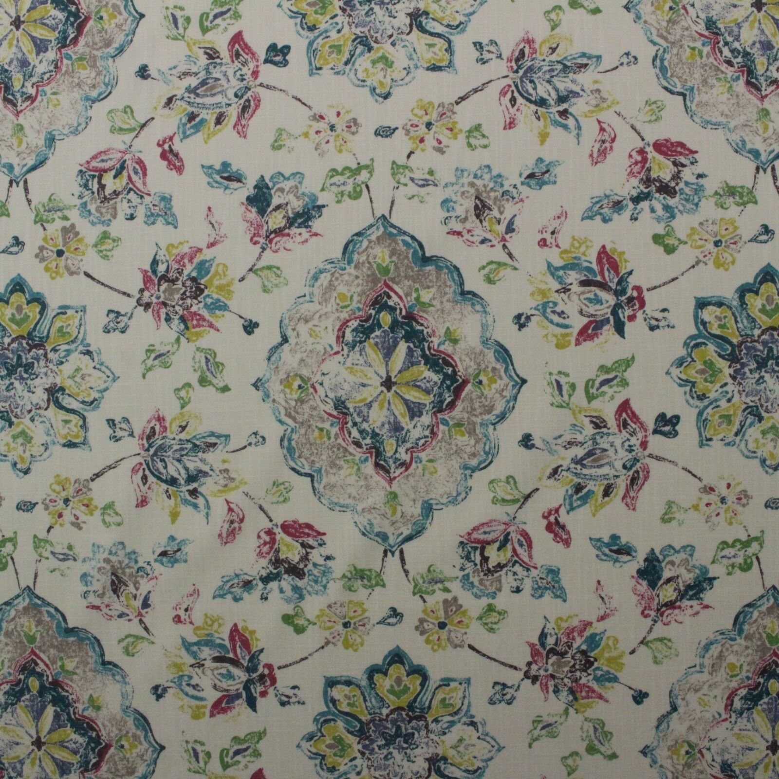 Primary image for P KAUFMANN RELIC TEAL BLUE FLORAL IKAT DAMASK MULTIUSE FABRIC BY YARD 54"W