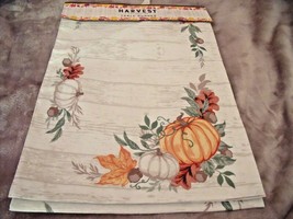 New Fall Pumpkin &amp; Leaves Table Runner 13&quot; X 72&quot; Autumn Decor Orange White - £19.80 GBP