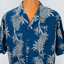 Ho Aloha Hawaiian Aloha 2XL Shirt Pineapples Palm Tree Bird Of Paradise Tropical - £31.84 GBP