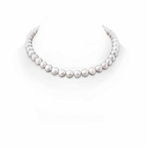 10-11mm, 16&quot; Classic Freshwater Cultured Pearl Necklace in Silver - £208.43 GBP