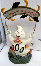 Vintage Ceramic Halloween Spooky Ghost BOO RIP Happy Halloween - $14.95