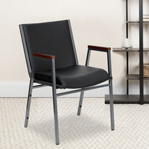 Black Vinyl Stack Armchair XU-60154-BK-VYL-GG - $120.95