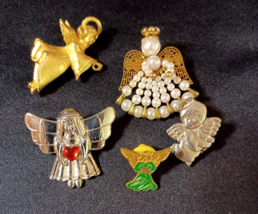 Five Vintage Angel Brooches &amp; Pins - $5.94