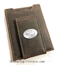 ZEP-PRO Alabama Elephant Collegiate Crazy Horse Leather Front Pocket Wallet - £28.71 GBP