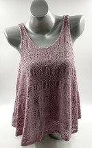 Deletta Anthropologie Tank Top Sz XS Lilac Purple Crochet Lined Sleeveless Swing - £21.90 GBP