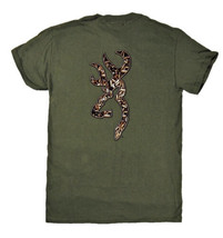 NWT Men&#39;s Browning Bullet Shell Buckmark Tee Green Short Sleeve T-Shirt S Sma... - £8.78 GBP