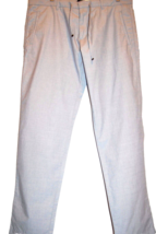 Hugo Boss Men&#39;s Light Gray Casual Cotton Stylish Leather Trim Pants Size 38 R - £103.61 GBP