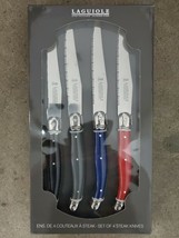 LAGUIOLE set of 4 steak knives in Red / Grey / Black and Blue ,Free ship... - £22.42 GBP