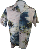 Hawaiian Flavor Men camp shirt M pit to pit 22.5 aloha luau tropical - £23.72 GBP