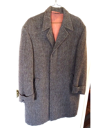 Vintage 1960&#39;s Authentic Men&#39;s Alpaca Fur Coat Gray/Brown From Peru USA ... - £97.95 GBP