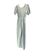 Zara Womens 13 14 Smocked Capri Cropped Jumpsuit Pantsuit Square Back Ga... - $39.59