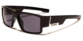 Locs Sleek Black Square Wrap Around Retro Sport Sunglasses Chopper Motorcycle - $8.50