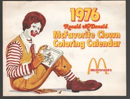 Ronald McDonald Clown Coloring Calendar 1976-Calendar pages to color-Size is ... - £30.12 GBP
