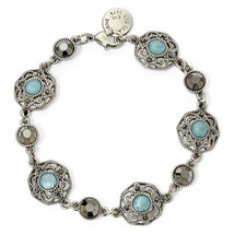 Liz Claiborne Blue Stone Flex Bracelet New In Box Light Blue Stones 7.5 Inch - $18.68