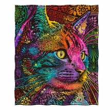 Colorful Cat Fleece Blanket For Bed, 50&quot; X 60&quot; Dean Russo Rainbow Cat Fleece Thr - £28.58 GBP