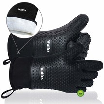 Grilling Gloves - Heat Resistant Silicone Oven Mitt, Premium Non-Slip Si... - £20.43 GBP